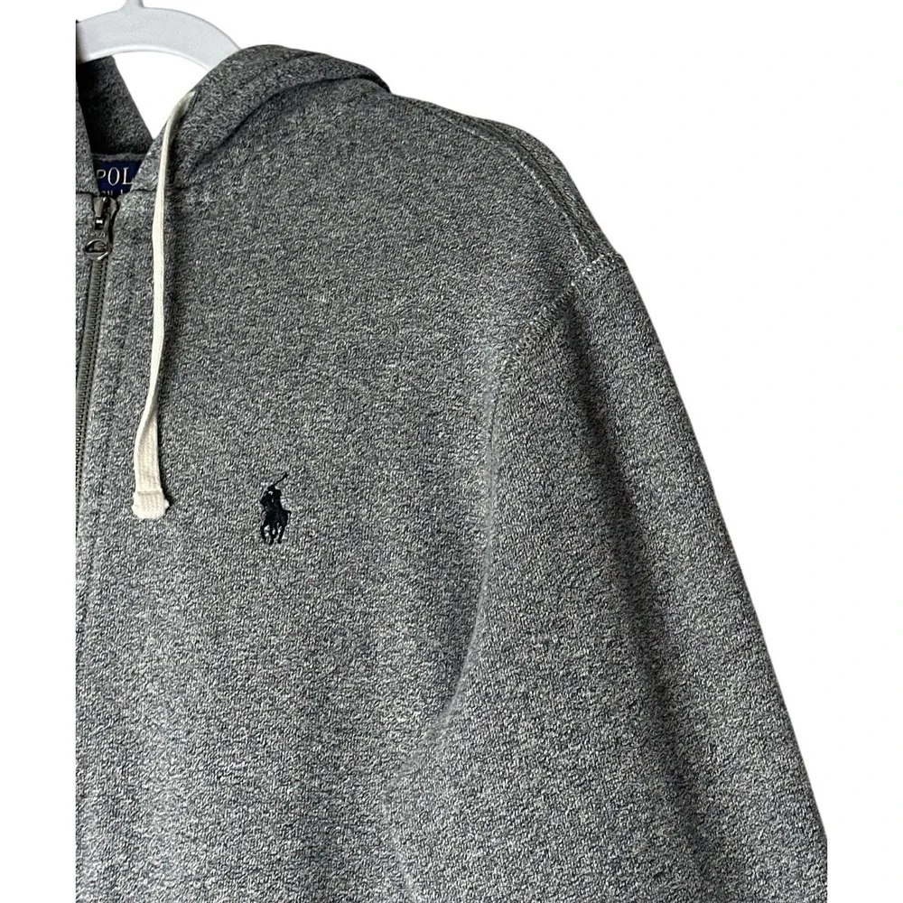 Polo Ralph Lauren‎ Jacket Men's Medium Grey Heather Full-Zip Hoodie Pockets